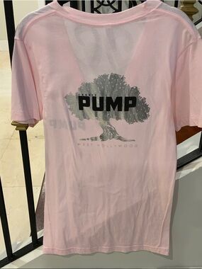 American Apparel Pink 'PUMP' Tree Graphic Short Sleeve Tee
